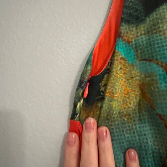 Anthropologie‎ Eva Franco Oroya Dress Surplice Neckline Orange Sash Size 4 - Picture 10 of 13